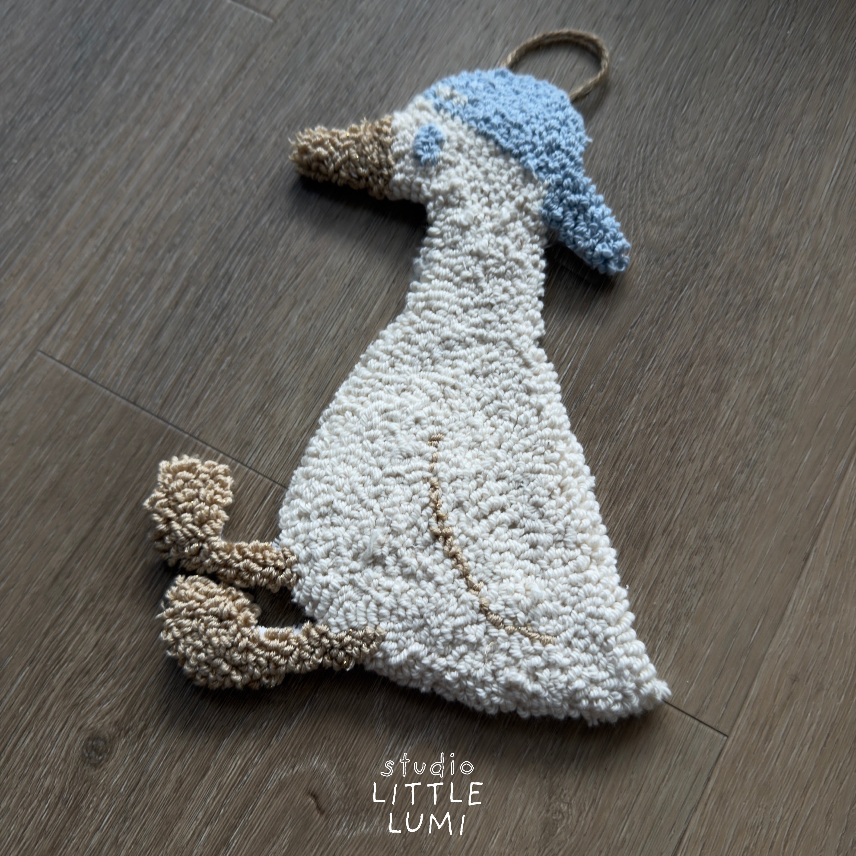 Blauwe Beige Eend Muurhanger