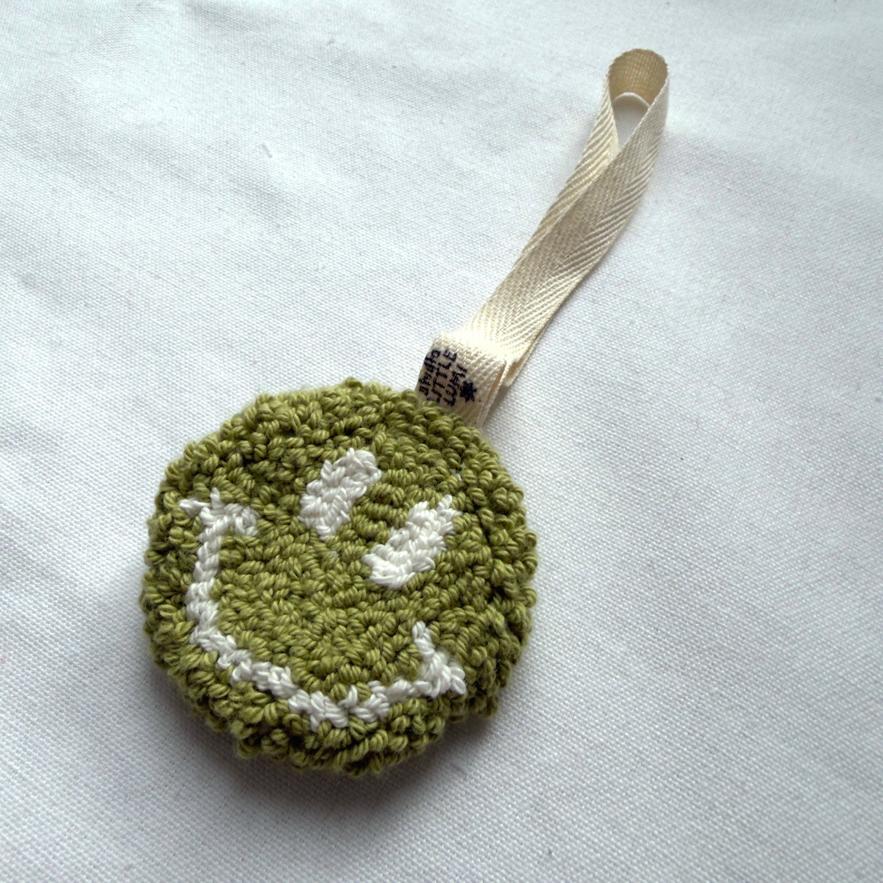 Groen Witte Smiley Speenhanger