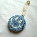 Blauw Witte Smiley Speenhanger