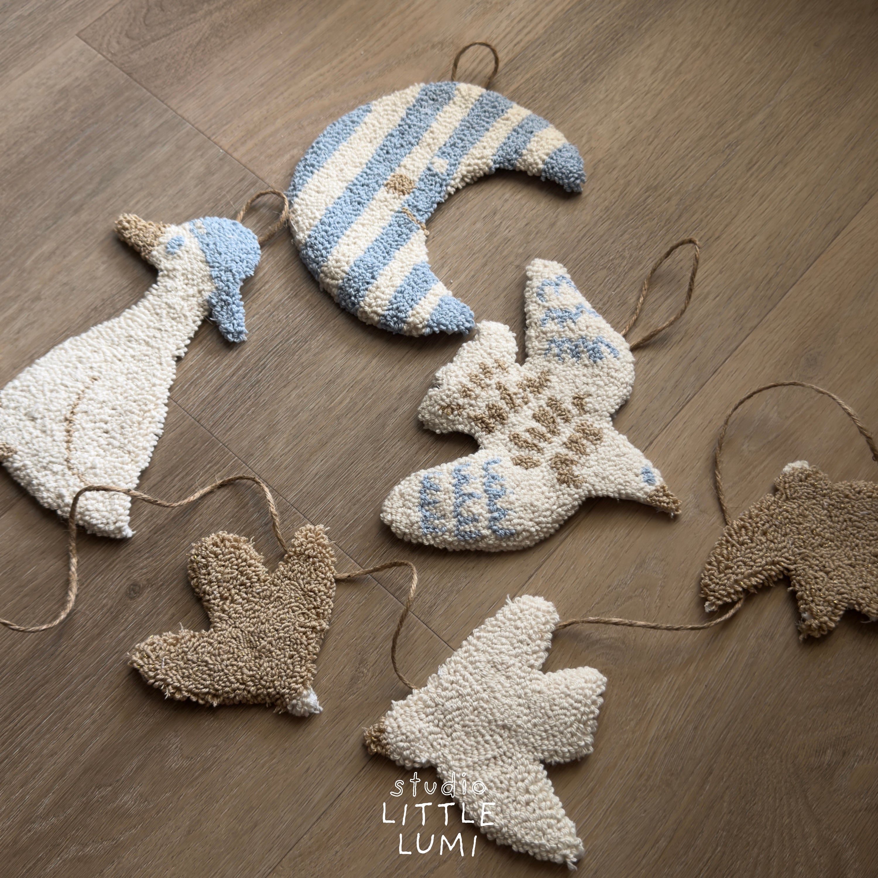 Blauwe Beige Eend Muurhanger