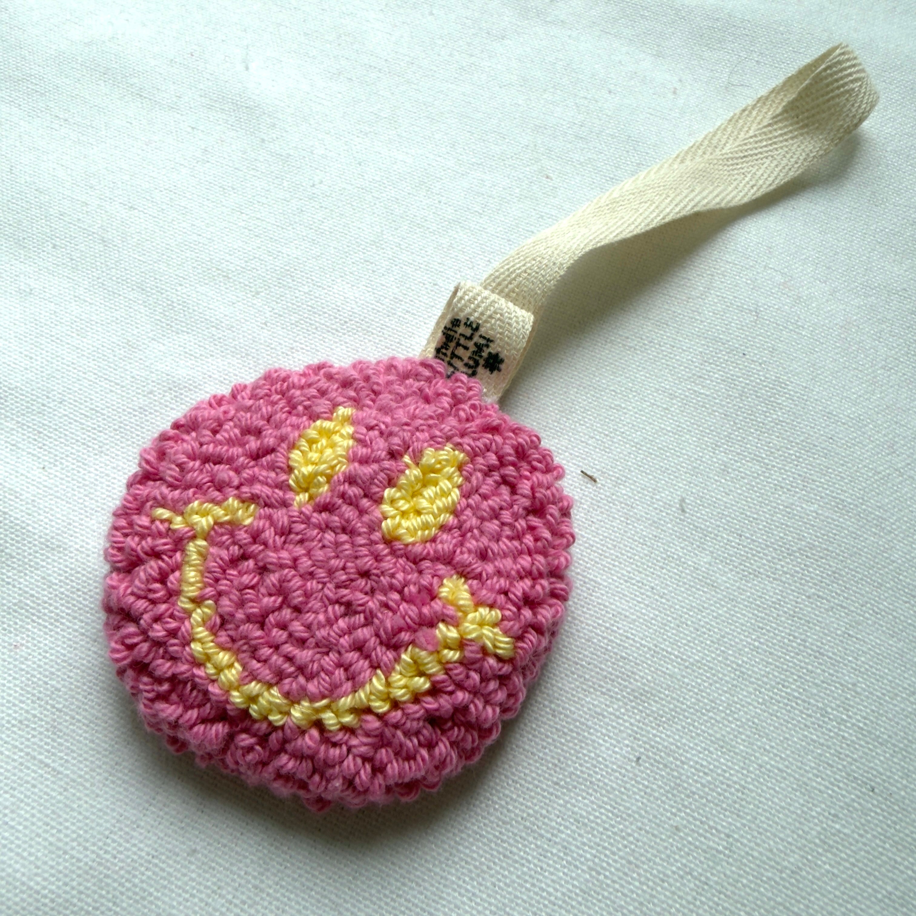 Roze Gele Smiley Speenhanger